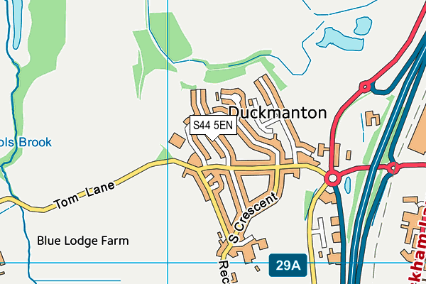 S44 5EN map - OS VectorMap District (Ordnance Survey)