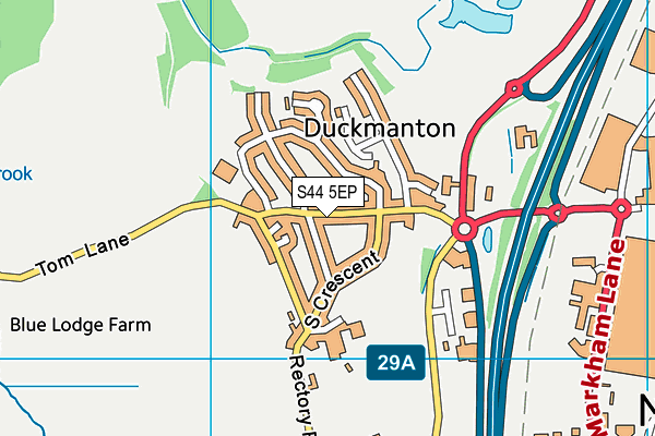 S44 5EP map - OS VectorMap District (Ordnance Survey)