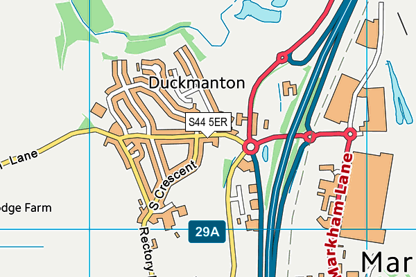 S44 5ER map - OS VectorMap District (Ordnance Survey)