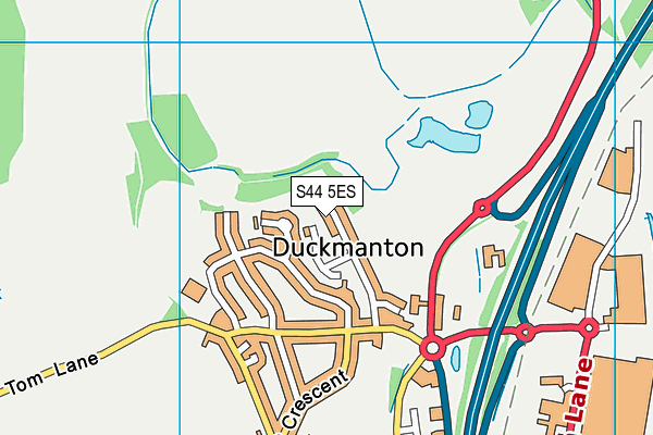 S44 5ES map - OS VectorMap District (Ordnance Survey)