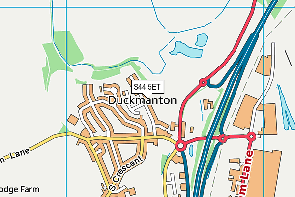 S44 5ET map - OS VectorMap District (Ordnance Survey)