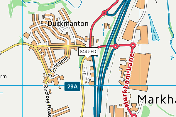 S44 5FD map - OS VectorMap District (Ordnance Survey)