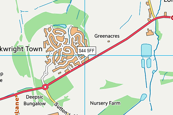 S44 5FF map - OS VectorMap District (Ordnance Survey)