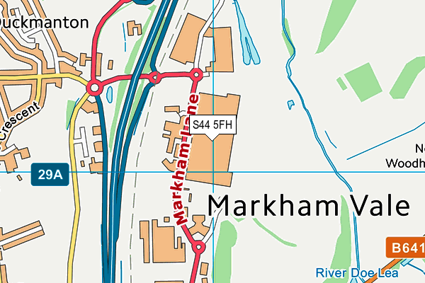 S44 5FH map - OS VectorMap District (Ordnance Survey)