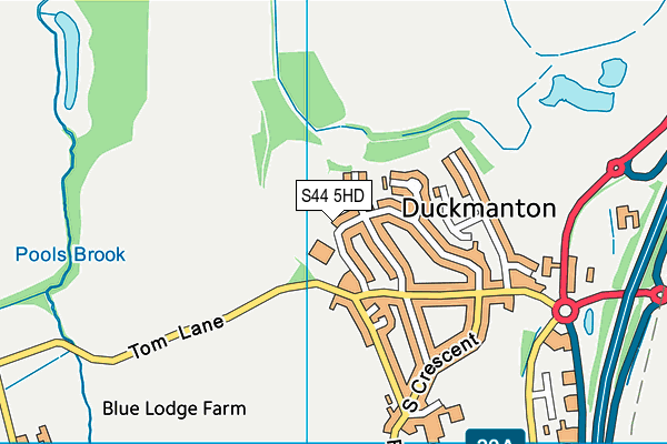 Duckmanton Primary School map (S44 5HD) - OS VectorMap District (Ordnance Survey)
