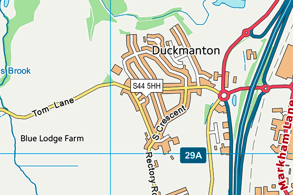 S44 5HH map - OS VectorMap District (Ordnance Survey)