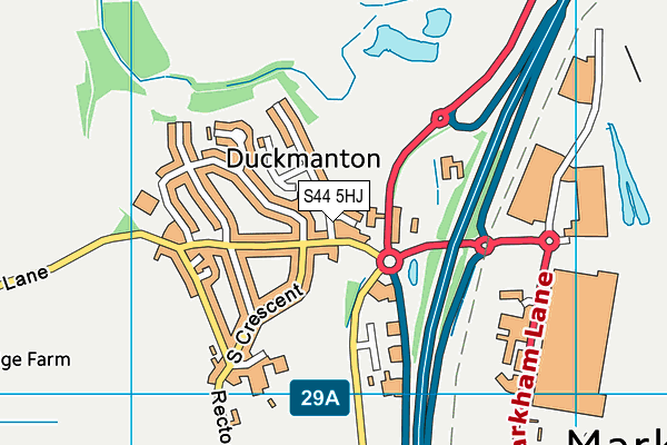 S44 5HJ map - OS VectorMap District (Ordnance Survey)