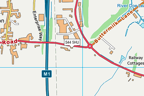 S44 5HU map - OS VectorMap District (Ordnance Survey)