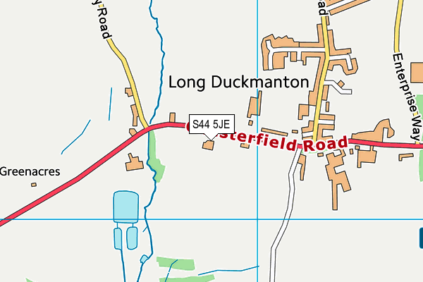 S44 5JE map - OS VectorMap District (Ordnance Survey)