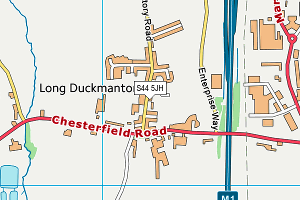 S44 5JH map - OS VectorMap District (Ordnance Survey)