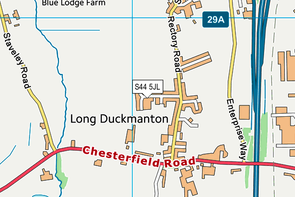 S44 5JL map - OS VectorMap District (Ordnance Survey)