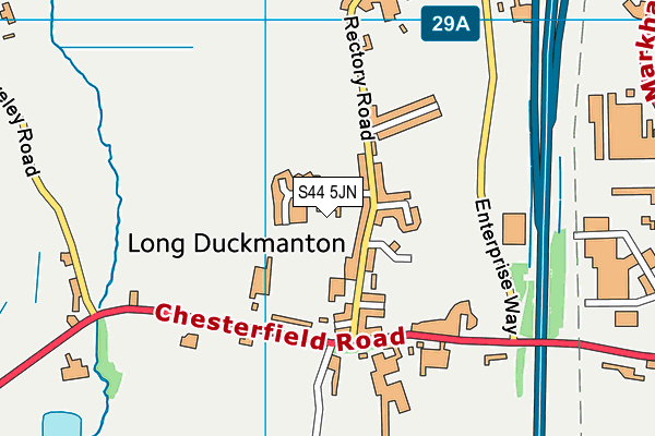 S44 5JN map - OS VectorMap District (Ordnance Survey)