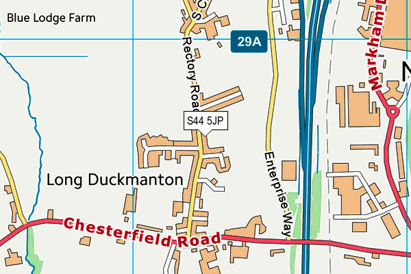 S44 5JP map - OS VectorMap District (Ordnance Survey)