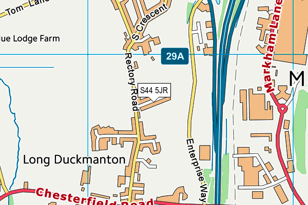 S44 5JR map - OS VectorMap District (Ordnance Survey)