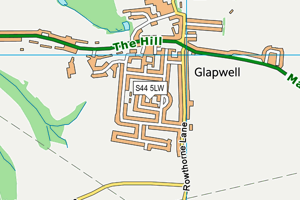 The Glapwell Centre map (S44 5LW) - OS VectorMap District (Ordnance Survey)