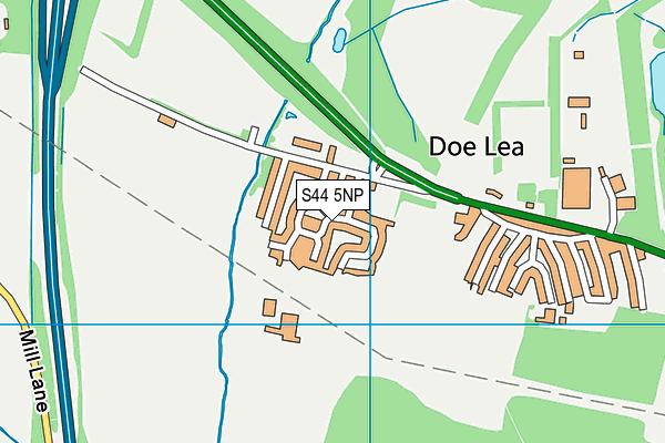 Doe Lea Recreation Ground map (S44 5NP) - OS VectorMap District (Ordnance Survey)