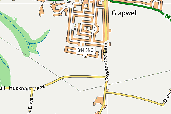 S44 5NQ map - OS VectorMap District (Ordnance Survey)