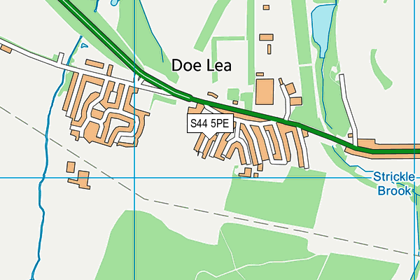 S44 5PE map - OS VectorMap District (Ordnance Survey)