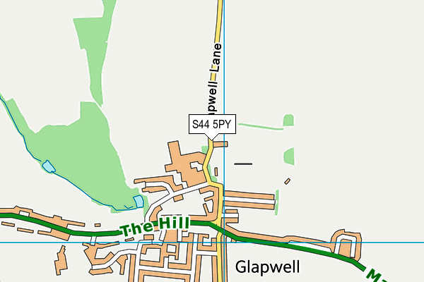 S44 5PY map - OS VectorMap District (Ordnance Survey)