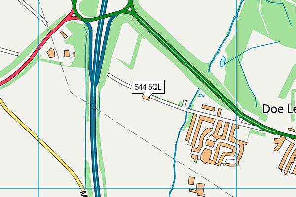 S44 5QL map - OS VectorMap District (Ordnance Survey)