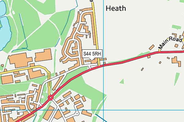Heath Primary School map (S44 5RH) - OS VectorMap District (Ordnance Survey)