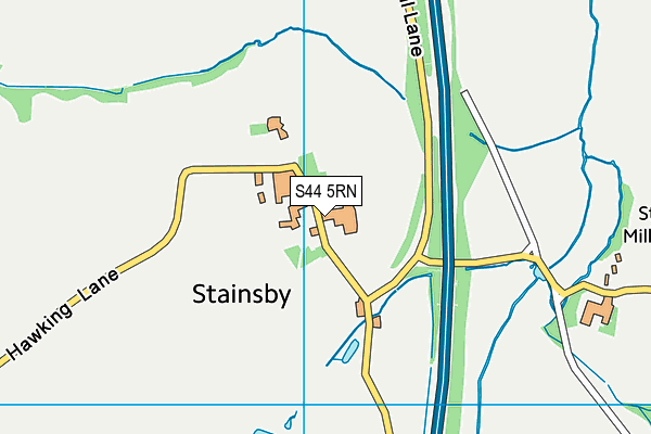 S44 5RN map - OS VectorMap District (Ordnance Survey)