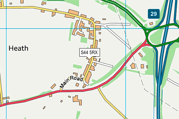 S44 5RX map - OS VectorMap District (Ordnance Survey)