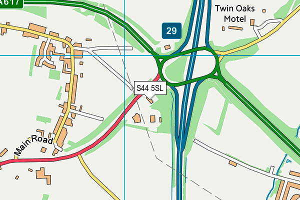 S44 5SL map - OS VectorMap District (Ordnance Survey)