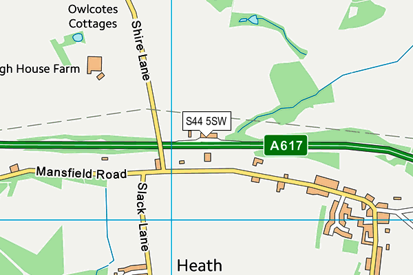 S44 5SW map - OS VectorMap District (Ordnance Survey)