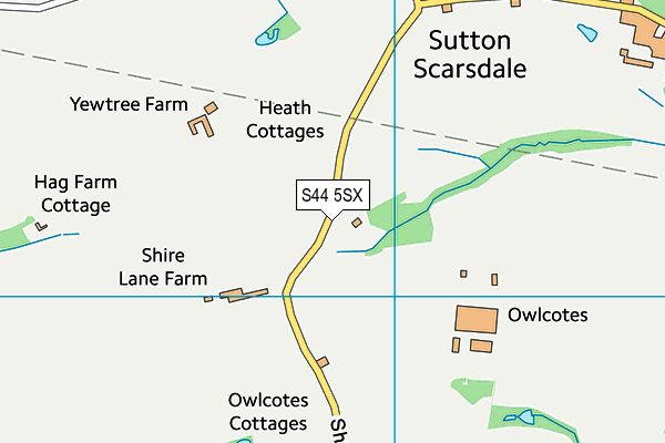 S44 5SX map - OS VectorMap District (Ordnance Survey)