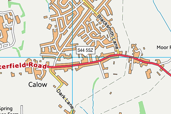 S44 5SZ map - OS VectorMap District (Ordnance Survey)