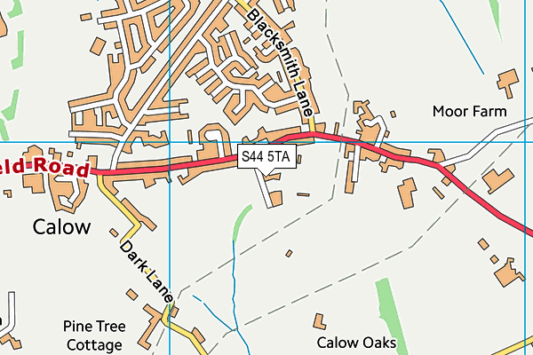 Oaks Farm Lane Recreation Ground map (S44 5TA) - OS VectorMap District (Ordnance Survey)