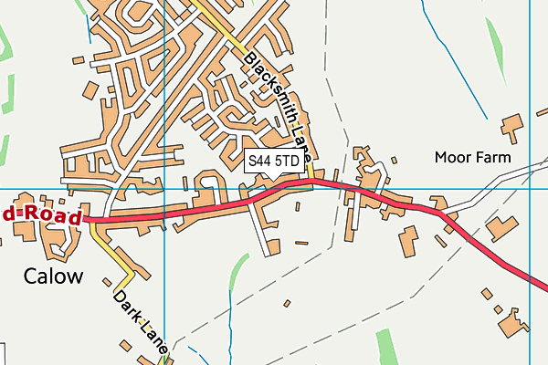 S44 5TD map - OS VectorMap District (Ordnance Survey)