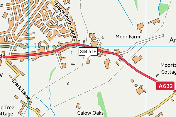 S44 5TF map - OS VectorMap District (Ordnance Survey)