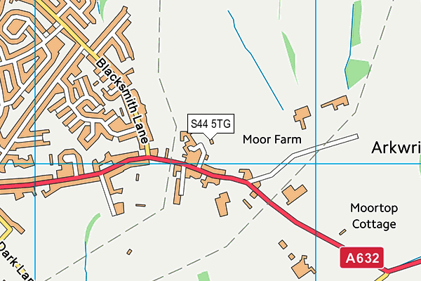 S44 5TG map - OS VectorMap District (Ordnance Survey)