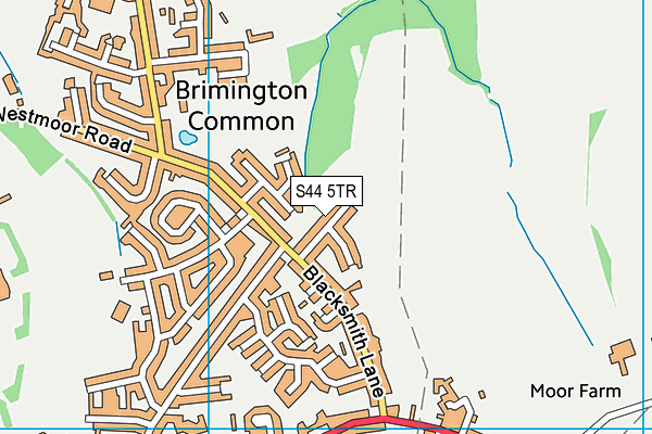 S44 5TR map - OS VectorMap District (Ordnance Survey)