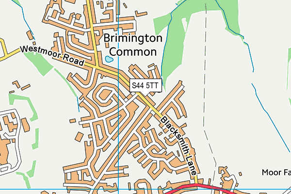 S44 5TT map - OS VectorMap District (Ordnance Survey)