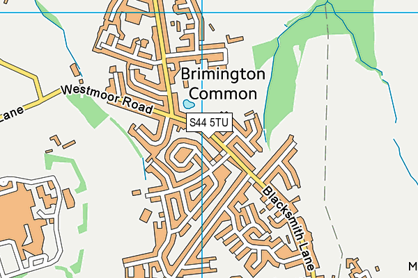 S44 5TU map - OS VectorMap District (Ordnance Survey)