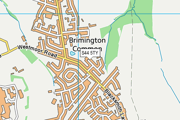 S44 5TY map - OS VectorMap District (Ordnance Survey)