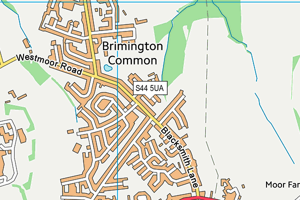 S44 5UA map - OS VectorMap District (Ordnance Survey)