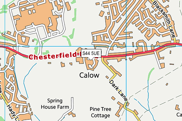 S44 5UE map - OS VectorMap District (Ordnance Survey)