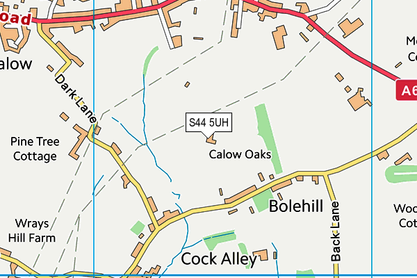 S44 5UH map - OS VectorMap District (Ordnance Survey)