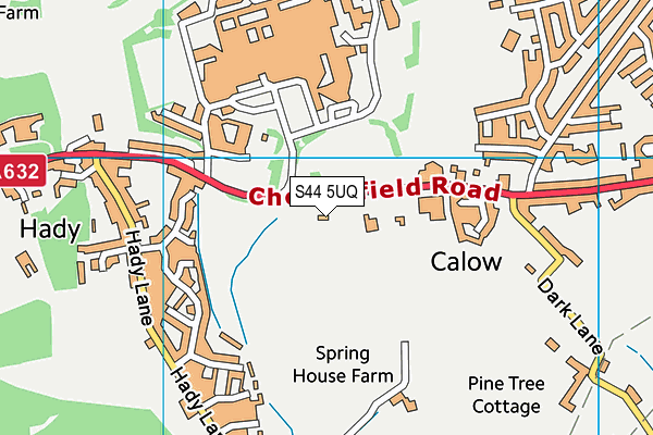 S44 5UQ map - OS VectorMap District (Ordnance Survey)