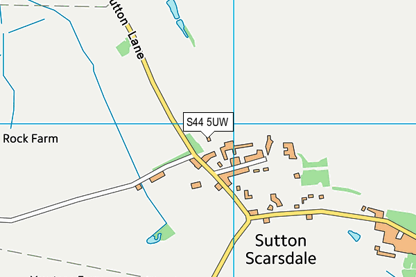 S44 5UW map - OS VectorMap District (Ordnance Survey)