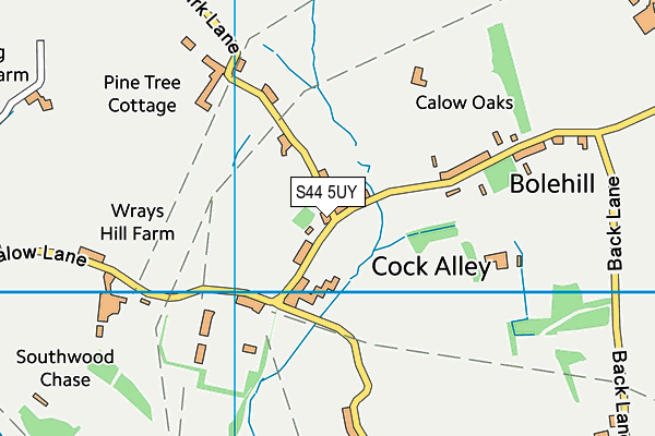 S44 5UY map - OS VectorMap District (Ordnance Survey)