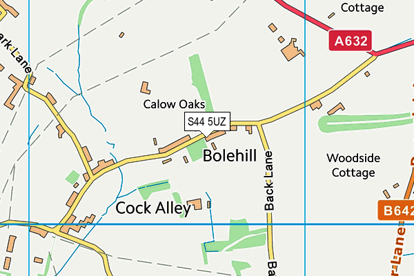 S44 5UZ map - OS VectorMap District (Ordnance Survey)