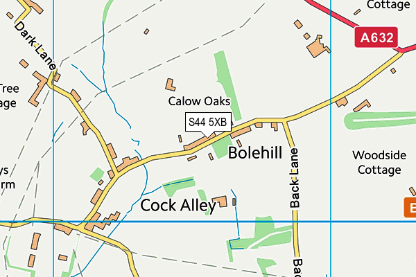 S44 5XB map - OS VectorMap District (Ordnance Survey)