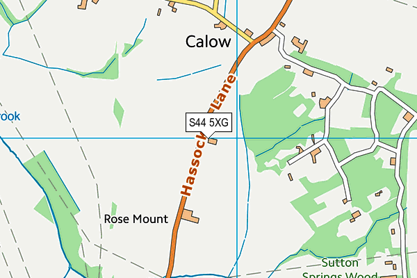 S44 5XG map - OS VectorMap District (Ordnance Survey)