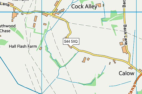 S44 5XQ map - OS VectorMap District (Ordnance Survey)