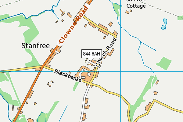 S44 6AH map - OS VectorMap District (Ordnance Survey)